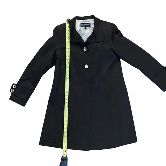 Simon Chang Black Trench Coat | Size 6 - Picture 3 of 8